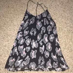 Black Printed mini flow dress